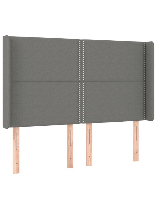 Box spring postel s matrací a LED tmavě šedá 140x200 cm textil