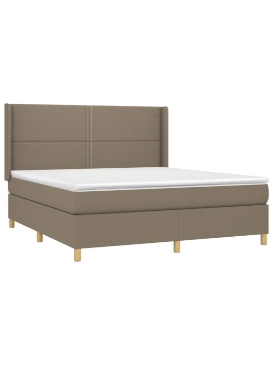 Box spring postel s matrací a led taupe 160x200 cm textil