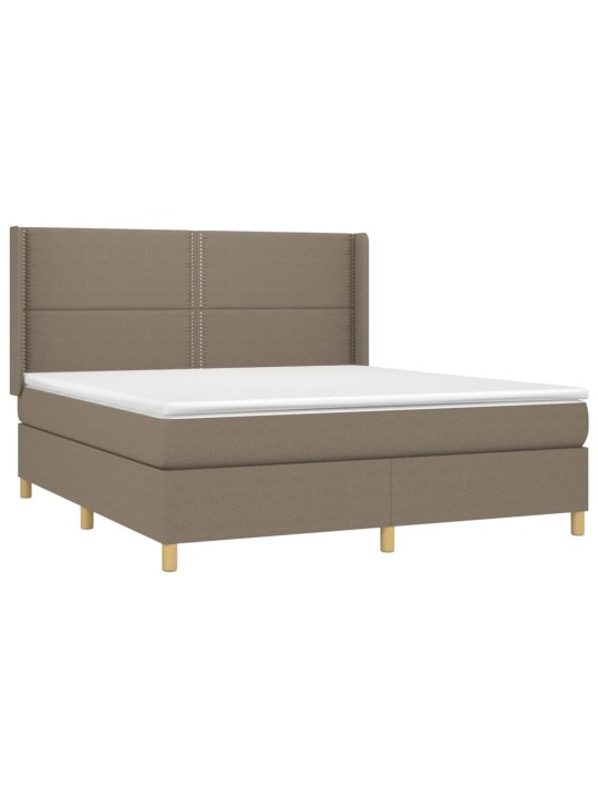 Box spring postel s matrací a led taupe 180x200 cm textil