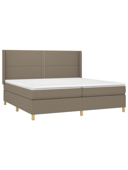Box spring postel s matrací a led taupe 200x200 cm textil