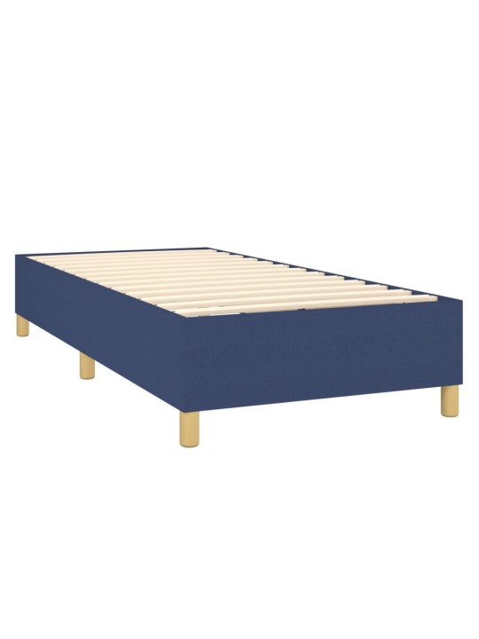 Box spring postel s matrací a LED modrá 90x190 cm textil