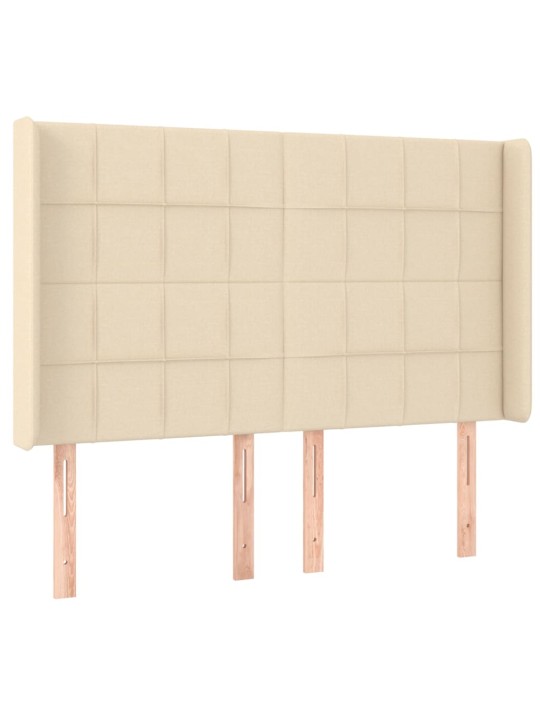 Box spring postel s matrací a led krémová 140x190 cm textil