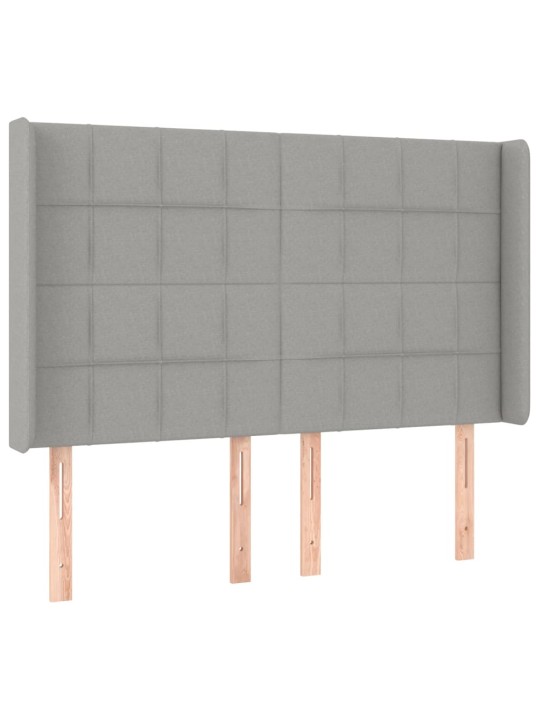 Box spring postel s matrací a LED světle šedá 140x200 cm textil
