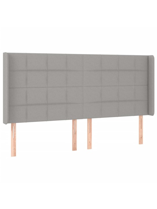 Box spring postel s matrací a LED světle šedá 160x200 cm textil