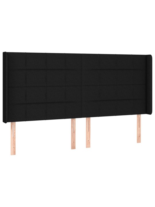 Box spring postel s matrací a LED černá 160x200 cm textil