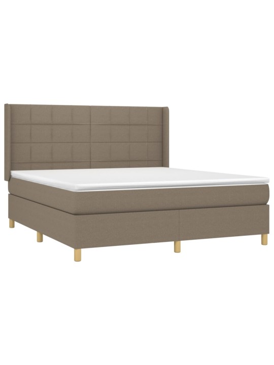 Box spring postel s matrací a led taupe 180x200 cm textil