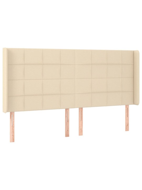 Box spring postel s matrací a led krémová 180x200 cm textil
