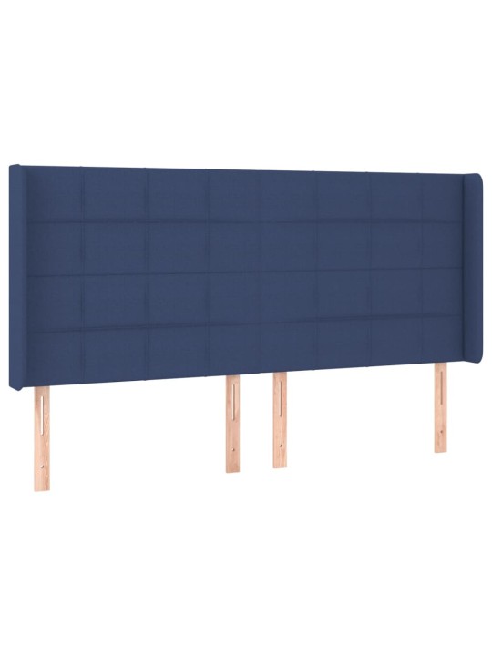 Box spring postel s matrací a led modrá 180x200 cm textil
