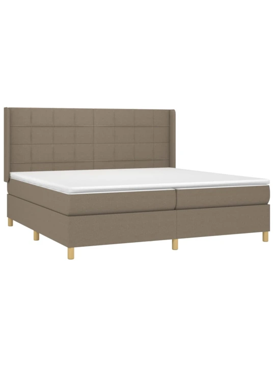 Box spring postel s matrací a led taupe 200x200 cm textil
