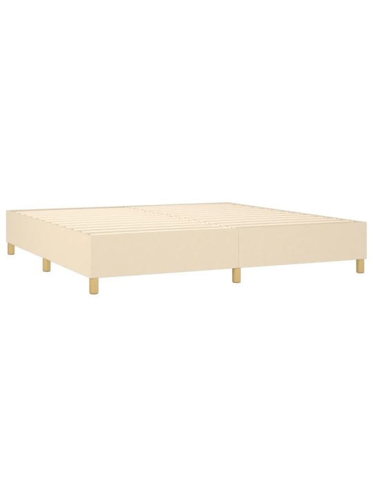 Box spring postel s matrací a led krémová 200x200 cm textil