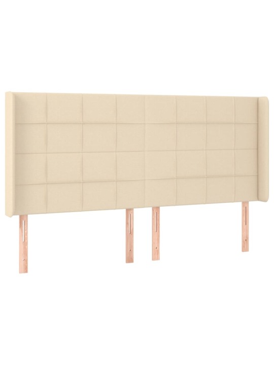 Box spring postel s matrací a led krémová 200x200 cm textil