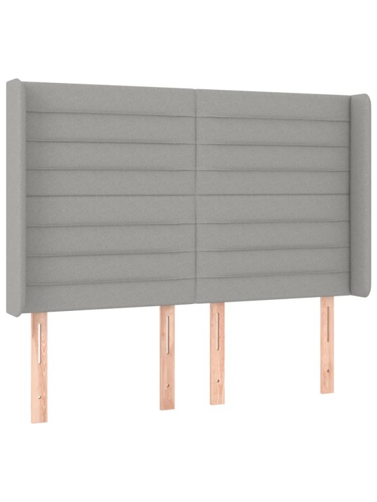 Box spring postel s matrací a LED světle šedá 140x190 cm textil