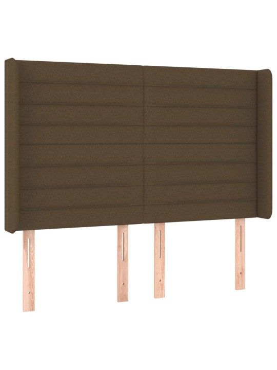 Box spring postel s matrací a LED tmavě hnědá 140x200 cm textil