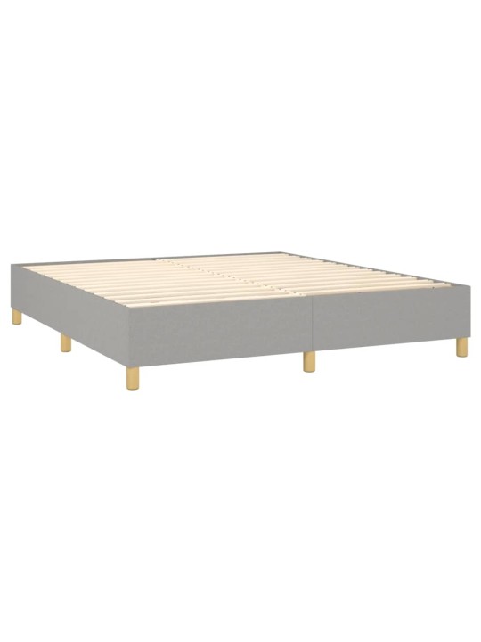 Box spring postel s matrací a LED světle šedá 160x200 cm textil