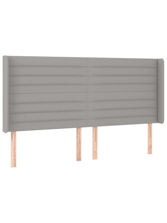 Box spring postel s matrací a LED světle šedá 160x200 cm textil