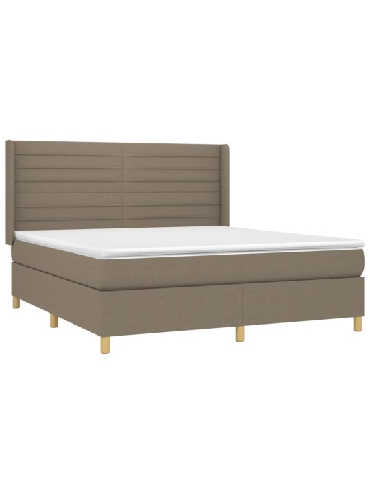 Box spring postel s matrací a led taupe 160x200 cm textil