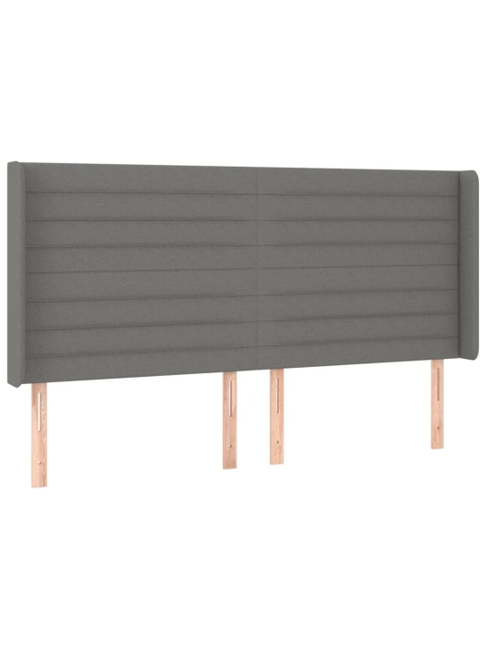 Box spring postel s matrací a LED tmavě šedá 200x200 cm textil