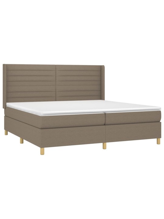 Box spring postel s matrací a led taupe 200x200 cm textil