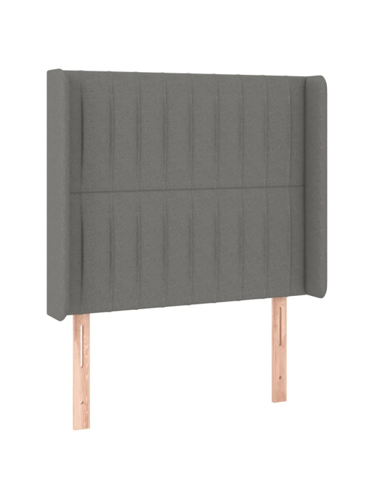 Box spring postel s matrací a LED tmavě šedá 90x200 cm textil