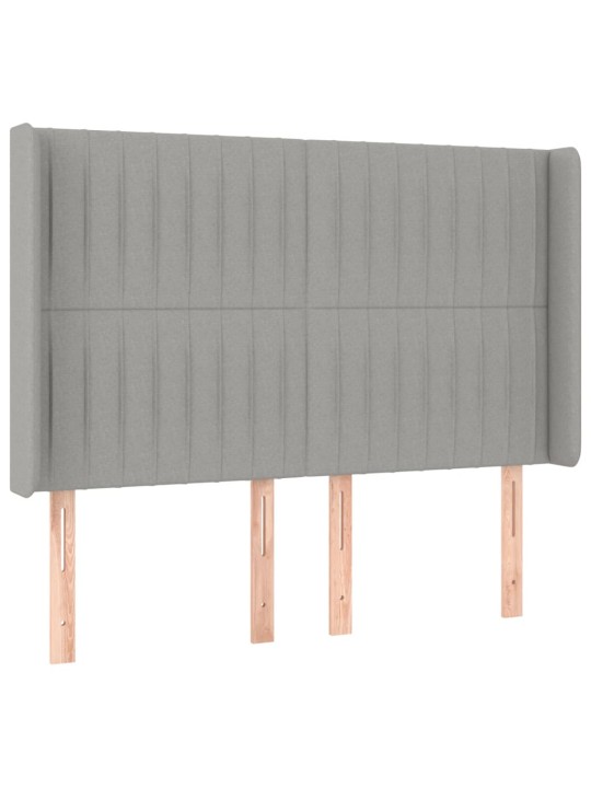 Box spring postel s matrací a LED světle šedá 140x190 cm textil