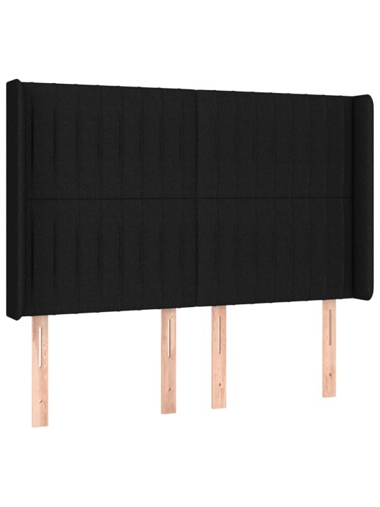 Box spring postel s matrací a LED černá 140x190 cm textil
