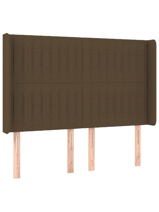 Box spring postel s matrací a LED tmavě hnědá 140x190 cm textil