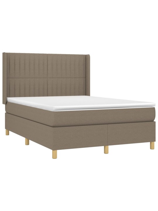 Box spring postel s matrací a led taupe 140x190 cm textil