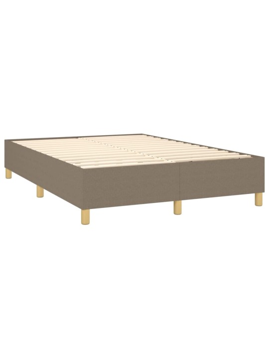 Box spring postel s matrací a led taupe 140x190 cm textil