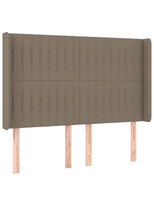 Box spring postel s matrací a led taupe 140x190 cm textil