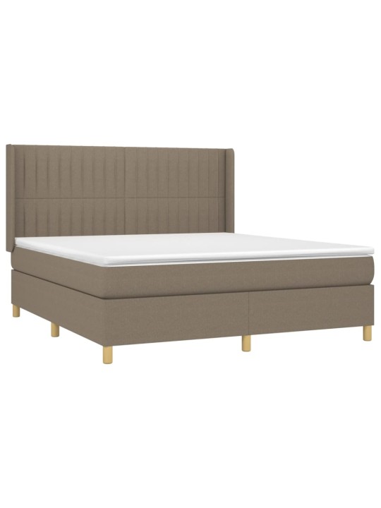 Box spring postel s matrací a led taupe 160x200 cm textil