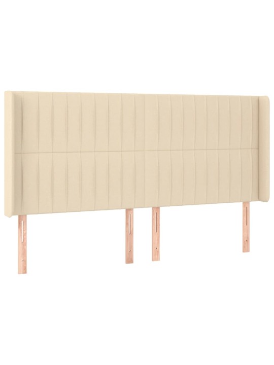 Box spring postel s matrací a led krémová 180x200 cm textil