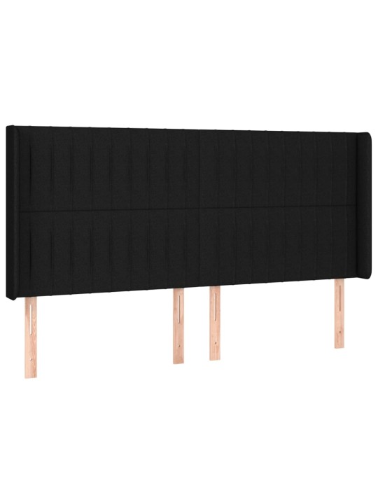 Box spring postel s matrací a LED černá 200x200 cm textil