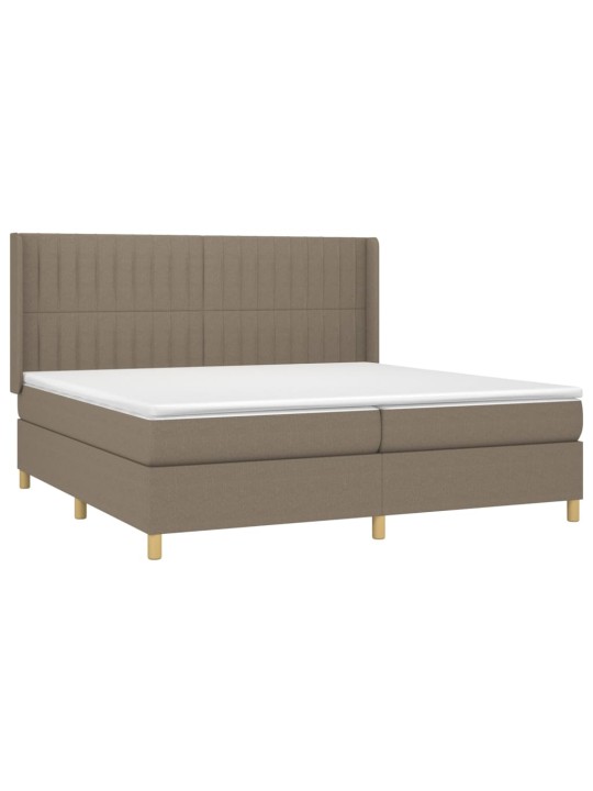 Box spring postel s matrací a led taupe 200x200 cm textil