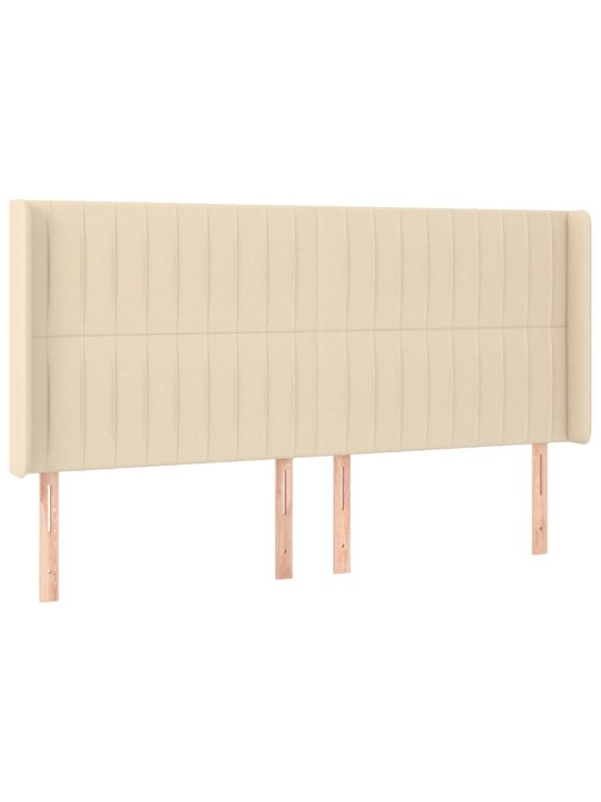Box spring postel s matrací a led krémová 200x200 cm textil