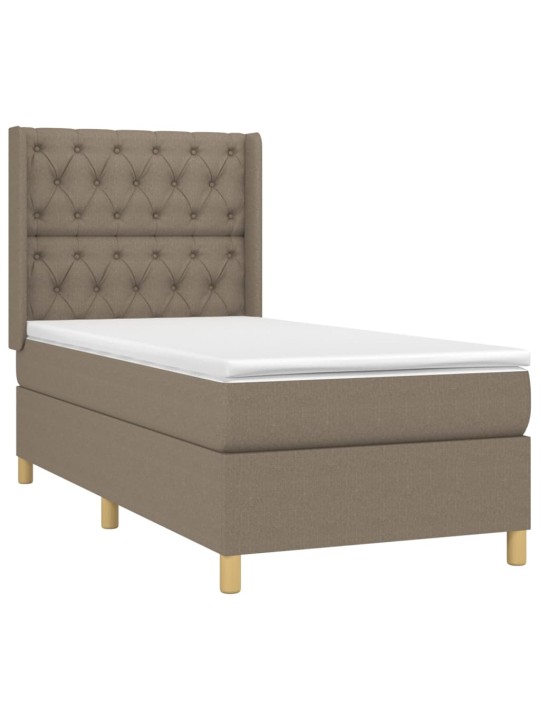 Box spring postel s matrací a led taupe 80 x 200 cm textil