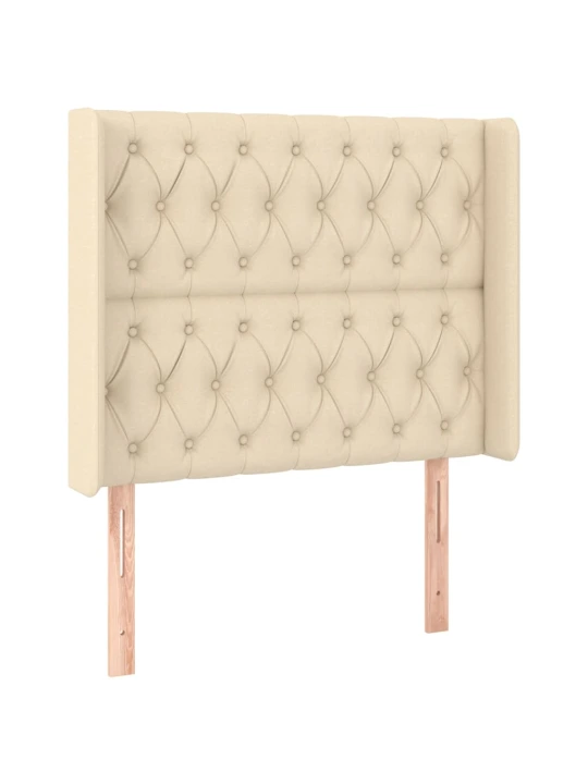 Box spring postel s matrací a led krémová 90x190 cm textil