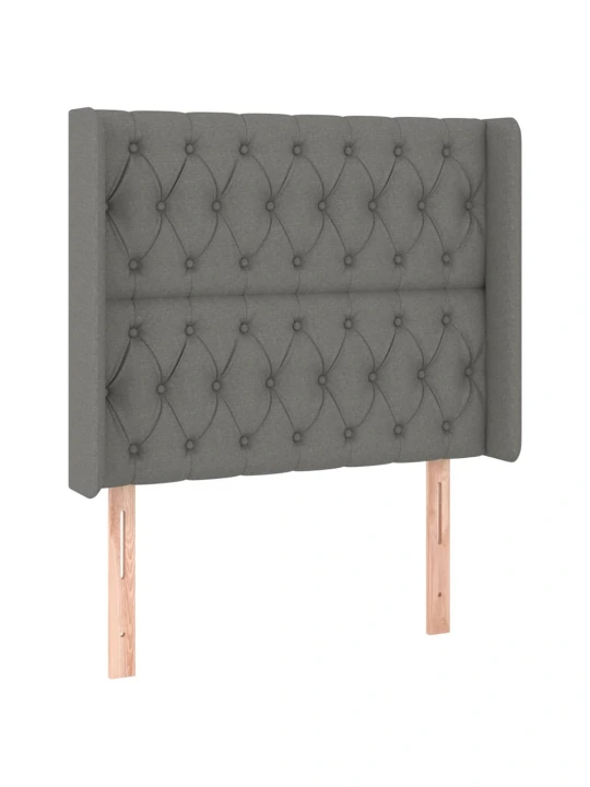 Box spring postel s matrací a LED tmavě šedá 100x200 cm textil