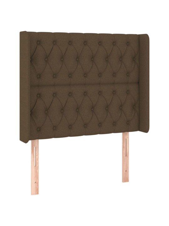 Box spring postel s matrací a led tmavě hnědá 100x200 cm textil