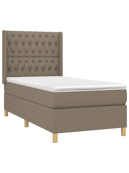 Box spring postel s matrací a LED taupe 100x200 cm textil