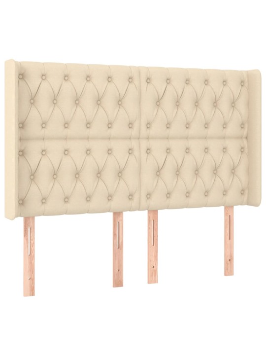Box spring postel s matrací a led krémová 140x190 cm textil