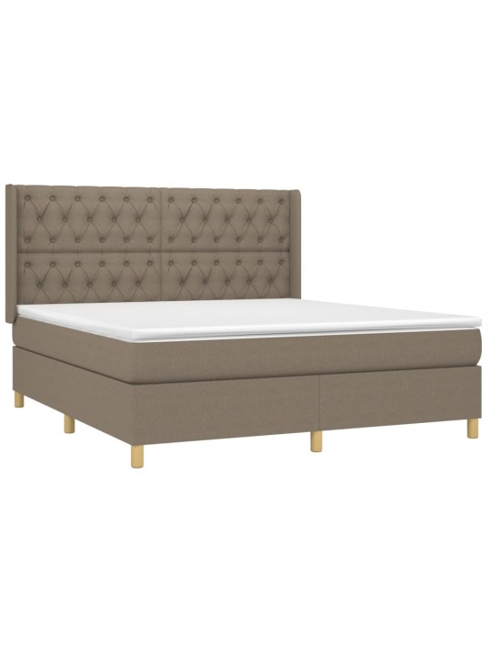 Box spring postel s matrací a led taupe 160x200 cm textil