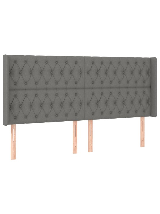 Box spring postel s matrací a LED tmavě šedá 180x200 cm textil
