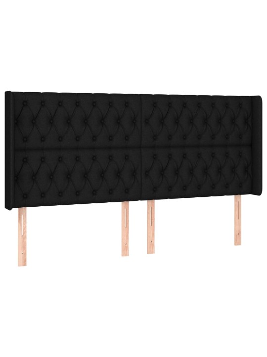 Box spring postel s matrací a LED černá 180x200 cm textil