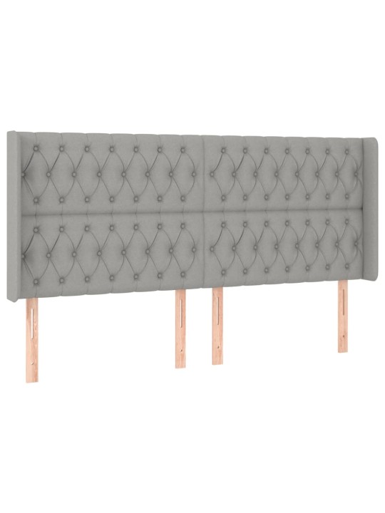 Box spring postel s matrací a LED světle šedá 200x200 cm textil