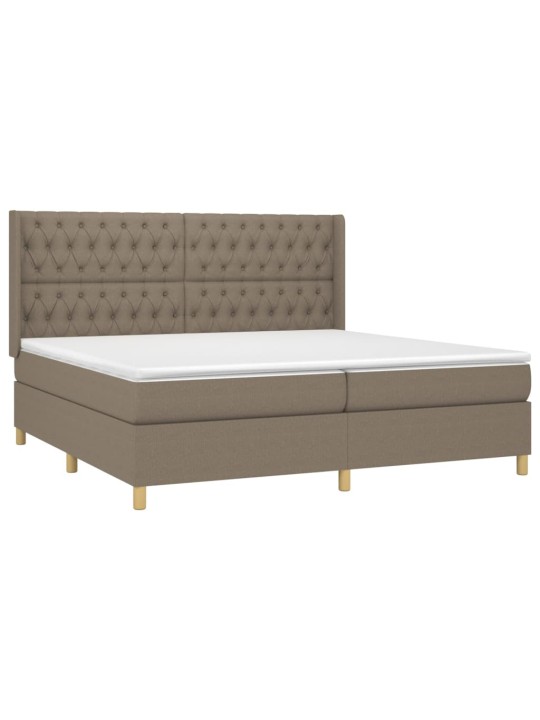 Box spring postel s matrací a led taupe 200x200 cm textil