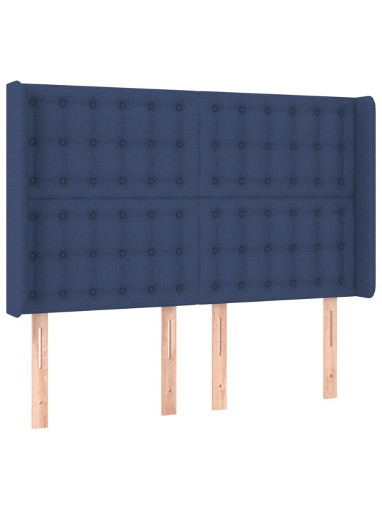 Box spring postel s matrací a LED modrá 140x190 cm textil