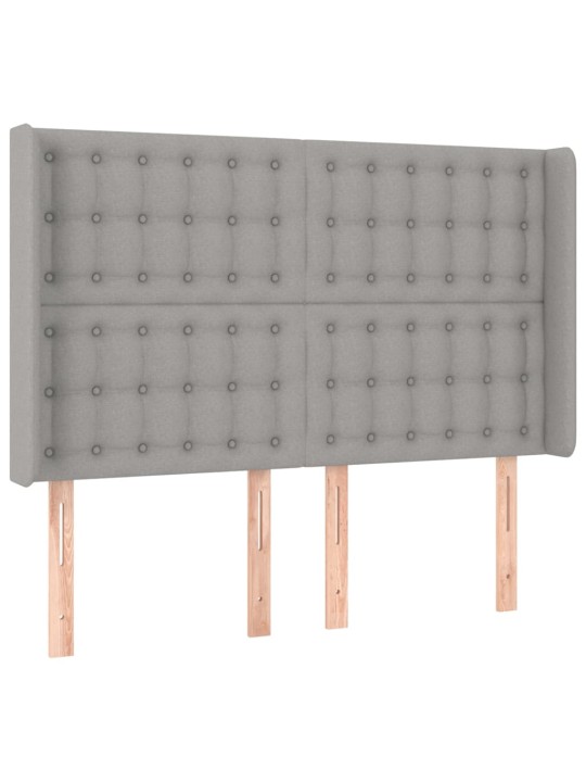 Box spring postel s matrací a LED světle šedá 140x200 cm textil