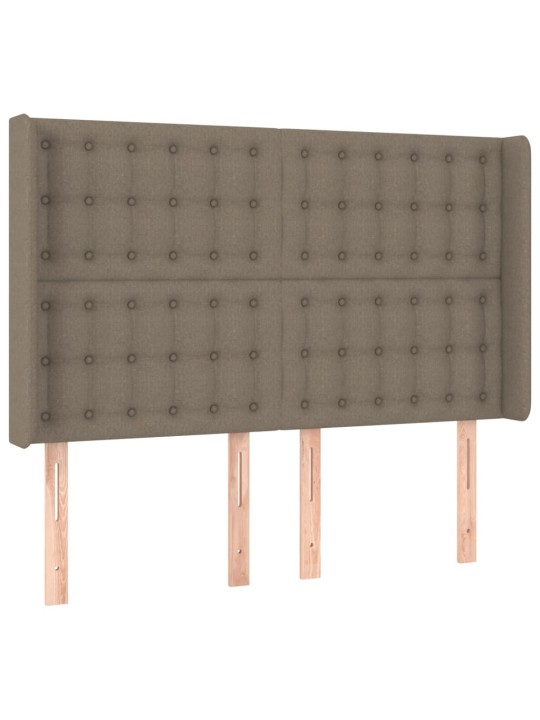 Box spring postel s matrací a LED taupe 140x200 cm textil