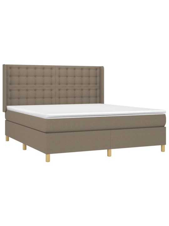 Box spring postel s matrací a led taupe 160x200 cm textil