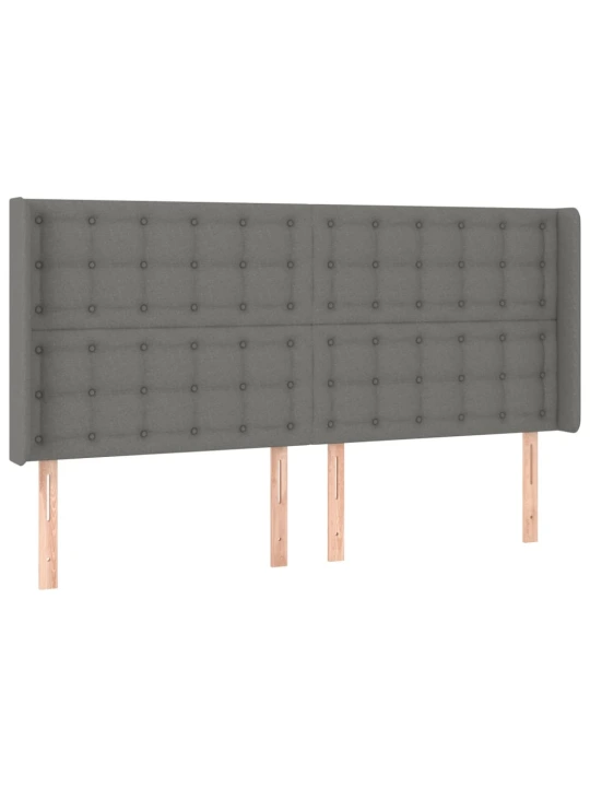 Box spring postel s matrací a LED tmavě šedá 180x200 cm textil